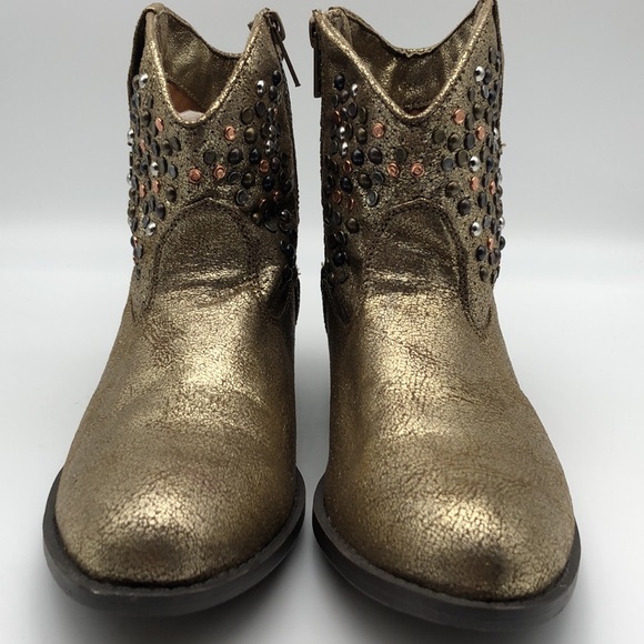 gold frye boots